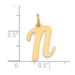 10K Medium Script Letter N Initial Charm - Image 4