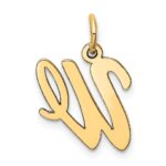 10K Medium Script Letter W Initial Charm - Image 3