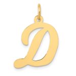 10k Large Script Letter D Initial Charm