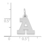10k White Gold Small Block Initial A Charm - Image 2