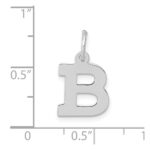 10k White Gold Small Block Initial B Charm - Image 2