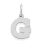 10k White Gold Small Block Initial G Charm