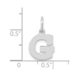 10k White Gold Small Block Initial G Charm - Image 2