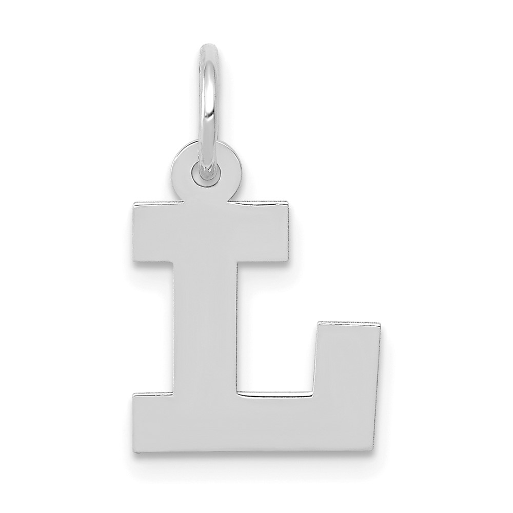 10YC665L.jpg 10k White Gold Small Block Initial L Charm - Image 1