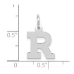 10k White Gold Small Block Initial R Charm - Image 2