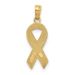10k Pink Enameled Awareness Ribbon Pendant - Image 4