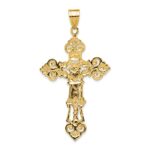 10k INRI Fleur De Lis Crucifix Pendant - Image 4