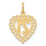 10k 21 in Heart Charm - Image 4
