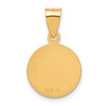 18k Polished and Satin Saint Christopher Medal Round Pendant - Image 3
