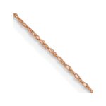 14K Rose Gold Carded .5mm Cable Rope with Spring Ring Clasp Chain