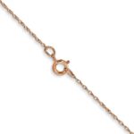 14K Rose Gold Carded .5mm Cable Rope with Spring Ring Clasp Chain - Image 3