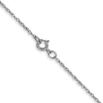 14K White Gold Carded .6mm Cable Rope with Spring Ring Clasp Chain - Image 3