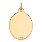 14K Polished Engraveable Disc and Key Charm - Image 3