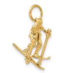 14K 3-D Moveable Legs Snow Skier Charm - Image 6