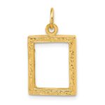 14k Fancy Border 17x13mm Picture Frame Pendant - Image 4