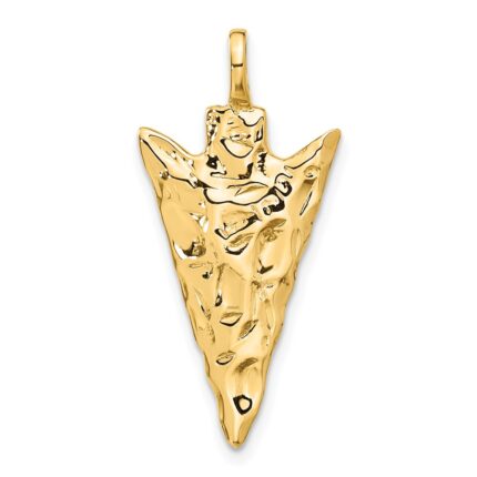 14k 3-D Textured Arrowhead Charm