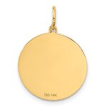 14k GRADUATION DAY Engravable Disc Charm - Image 3