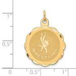 14k WRESTLING Scalloped Edge 18mm Engravable Disc Charm - Image 4