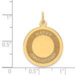 14K HAPPY ANNIVERSARY 20mm Engravable Disc Charm - Image 4