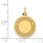 14K HAPPY ANNIVERSARY with Hearts 16mm Engravable Disc Charm - Image 4