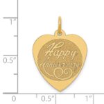 14K HAPPY ANNIVERSARY 18mm Engravable Heart Charm - Image 3