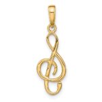 14K 3-D Clef Treble Clef Pendant - Image 3