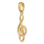 14K 3-D Clef Treble Clef Pendant - Image 5
