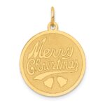 14k MERRY CHRISTMAS 19mm Engravable Disc Charm