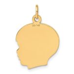 14k Solid Polished Boys Head Charm - Image 3