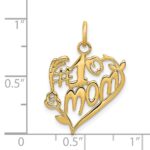 14k #1 MOM Heart Charm - Image 4