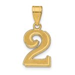 14k Polished Etched Number 2 Pendant