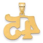 14k Polished Etched Number 45 Pendant - Image 3
