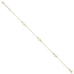 14k Diamond-cut Open Heart 3-Station Plus Extender - Total Anklet - Image 2