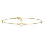 14K Fancy Open Hearts 3-Station Plus Extender - Total Anklet - Image 3