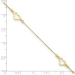 14K Fancy Open Hearts 3-Station Plus Extender - Total Anklet - Image 4