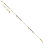 14K Tri-Color Diamond-cut Hearts Plus Extender - Total Anklet - Image 7