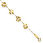 14k Ruffle Star Flowers Plus Extender - Total Anklet