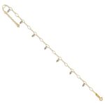 14K Two-Tone Mirror Bead Dangles Plus Extender - Total Anklet - Image 7