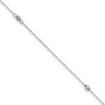 14K White Gold Mirror Beads 3-Station Plus Extender - Total Anklet