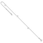 14K White Gold Open Star 3-Station Plus Extender - Total Anklet - Image 7