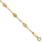 14k Textured Rice Puff Beads Plus Extender - Total Anklet