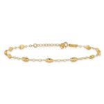 14k Textured Rice Puff Beads Plus Extender - Total Anklet - Image 3