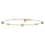 14k Two-tone Textured and Mirror Beads 5-Station Plus Bead Dangle Extender - Total Anklet - Image 3