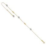 14k Two-tone Textured and Mirror Beads 5-Station Plus Bead Dangle Extender - Total Anklet - Image 7