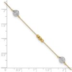 14k Two-tone Textured and Mirror Beads 5-Station Plus Bead Dangle Extender - Total Anklet - Image 4
