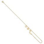 14k Three Heart Dangles Plus Extender - Total Anklet - Image 7