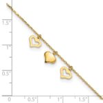 14k Three Heart Dangles Plus Extender - Total Anklet - Image 4