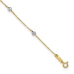 14K Two-tone Diamond-cut Beads 7-Station Plus Extender - Total Anklet