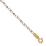 14K Two-tone Chain with Mirror Beads Plus Extender - Total Anklet