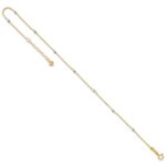 14k Two-tone Cable Chain Mirror Beads 8-Station Plus Extender - Total Anklet - Image 7